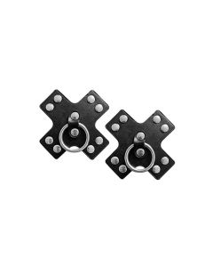 Nipplicious Seducer Leather Pasties w/Ring - Black